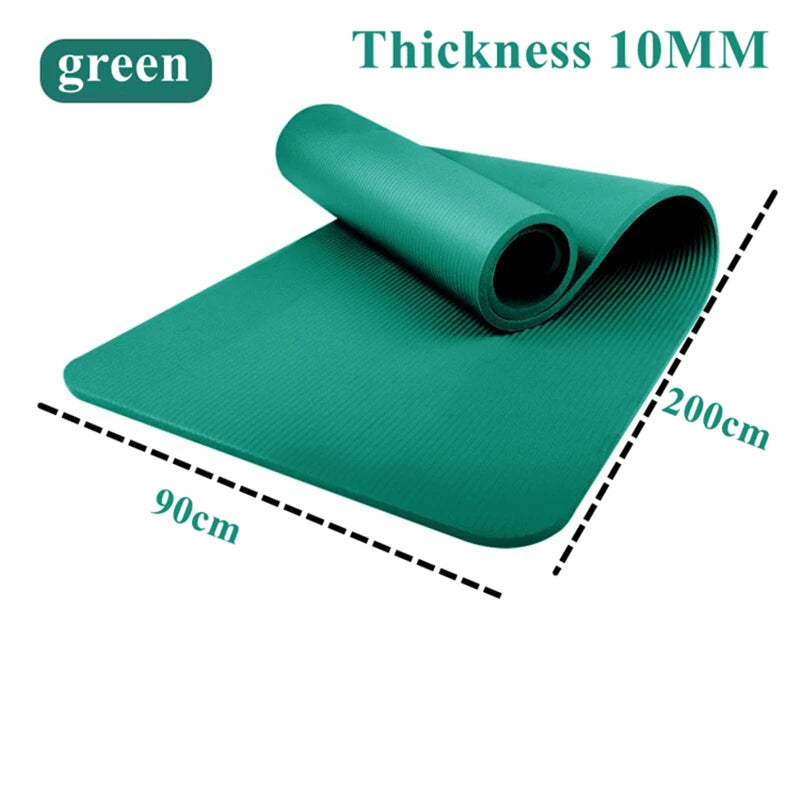 Thick 10mm 200x90cm Anti-slip Sport Fitness Mat  Yoga Mats Blanket  Exercise Yoga Pilate Gymnastics Mat Fitness Equipment Floor