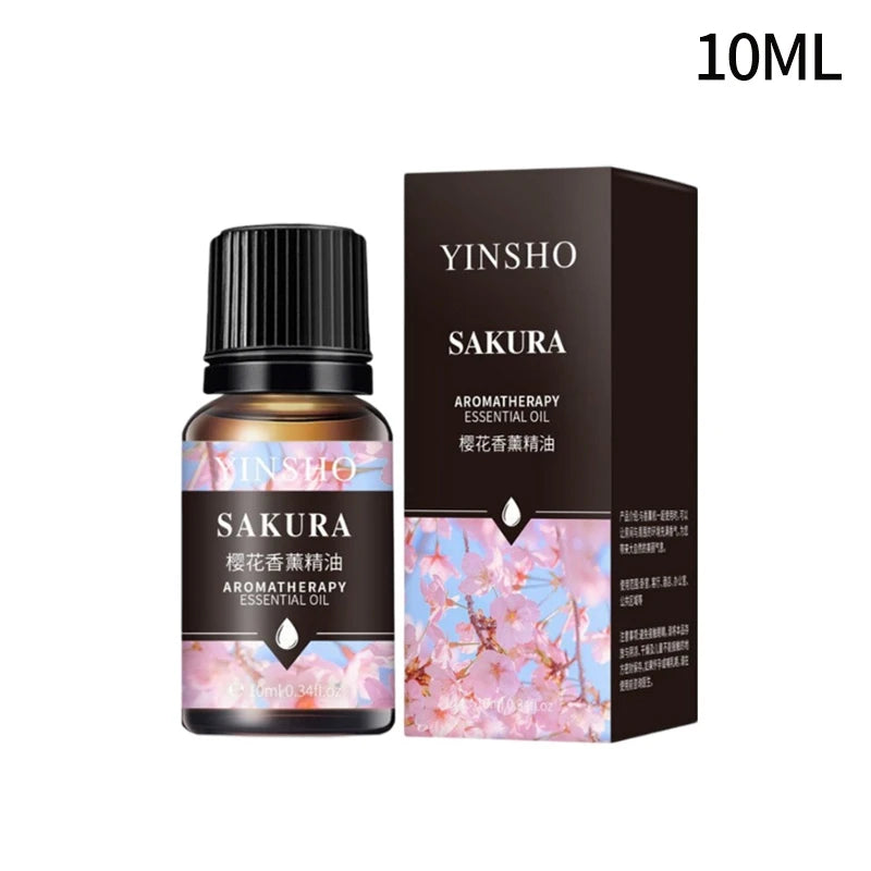 10ml Essential Oils For Humidifier Aromatic Diffuser Lavender Sakura Rose Coffee Sandalwood Lemon Fragrance Oil Making Candles
