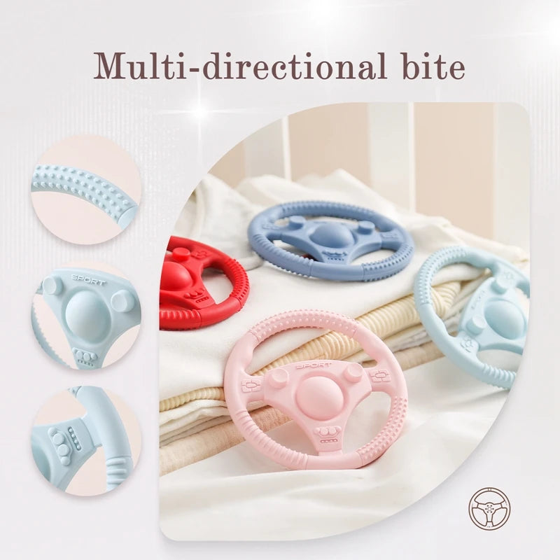 1PC Baby Food Grade Silicone Car Steering Wheel Nursing Teething Toys BPA Free Silicone Teether Toys For Newborn Teething Toys