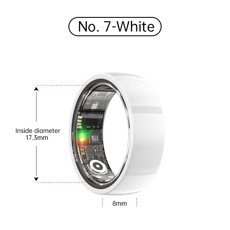 Smart Health Ring – Waterproof Fitness Tracker by Tidesmit Ceramic White No. 7 Tidesmit