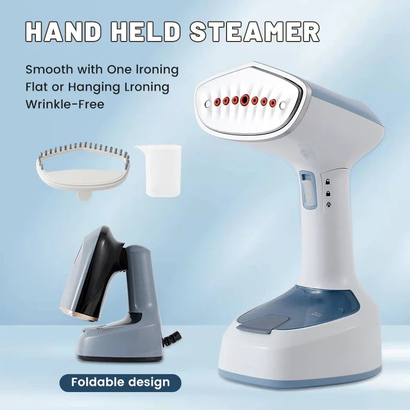 Tidesmit 1500W foldable handheld garment steamer featuring 15-second fast preheat for efficient fabric ironing
