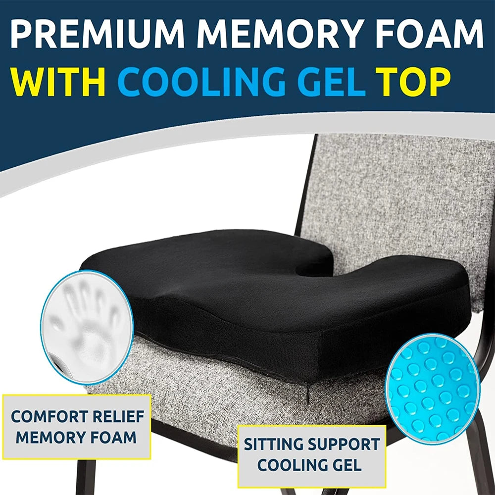 Gel Seat Cushion for Office Chair - Ergonomic Orthopedic Tidesmit Massage Cushion Tidesmit