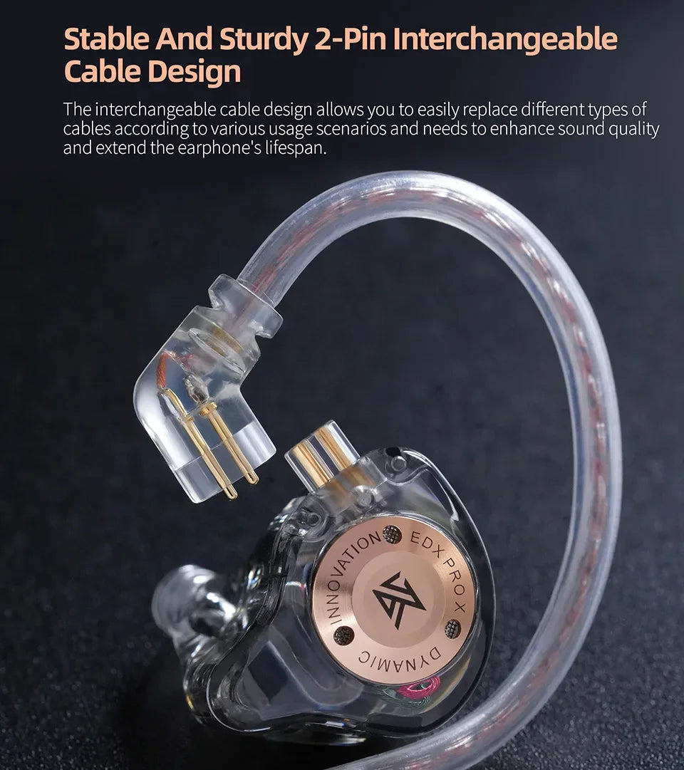 KZ EDX Pro X In-Ear Monitors - HiFi Bass Wired Earbuds | Tidesmit Tidesmit