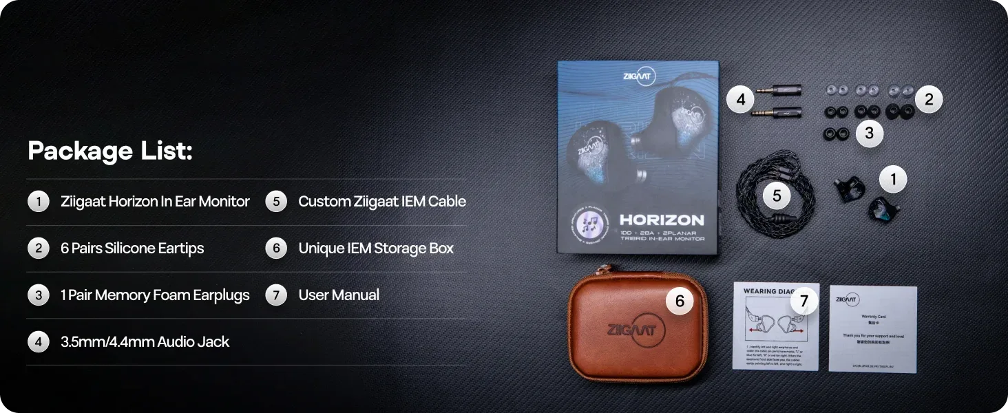 ZiiGaat Horizon Hybrid 5-Driver IEM Earphones by Tidesmit Tidesmit