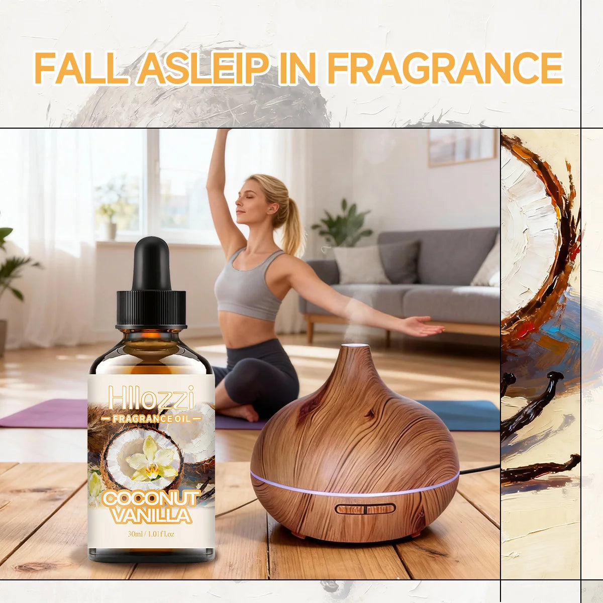 COCONUT VANILLA FRAGRANCE OIL: For aromatherapy, diffusing, fargrance and candle Scented Candle.