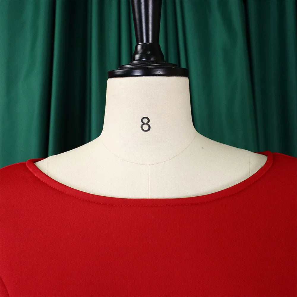 Elegant Pure Color Maxi Dress Evening Gown A- Line Skirt Polyester Fabric round Neck Short Sleeve High Waist Midi Dress