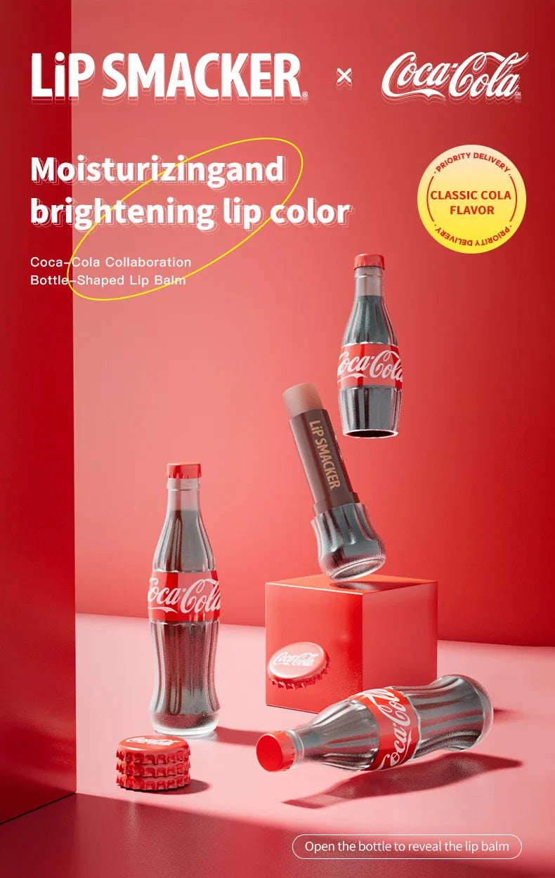 Coca-Cola Lip Balm Gift Set - Moisturizing Cherry and Classic Cola Flavors Lip Care Tidesmit