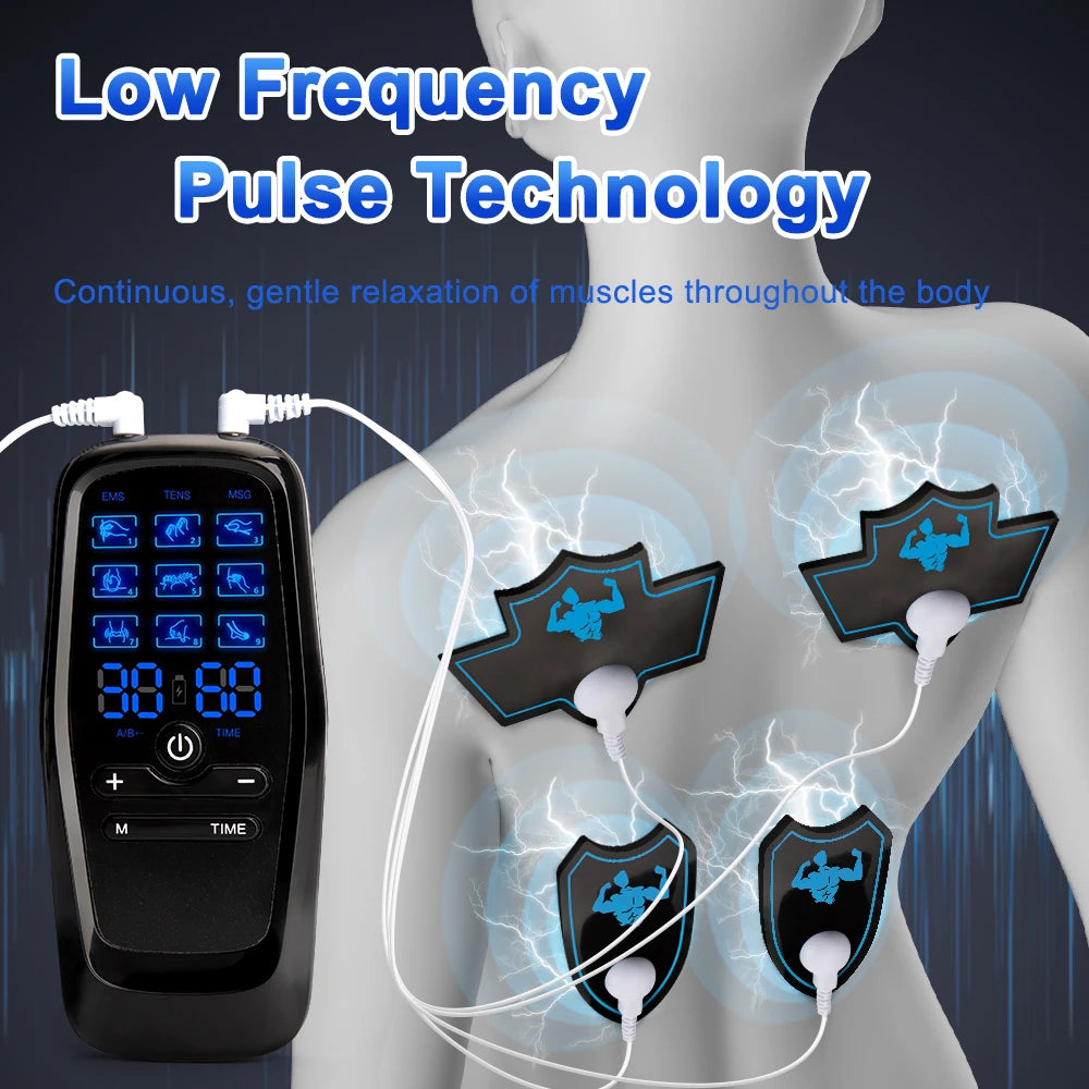 TENS Muscle Stimulator - Electric EMS Body Massager for Pain Relief Body Shaping Massage Equipment Tidesmit
