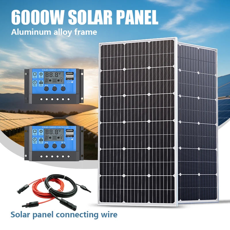 3000W Foldable Portable Monocrystalline Solar Panel 18V High Output Solar Generator for Home RV Camping Off Grid Energy