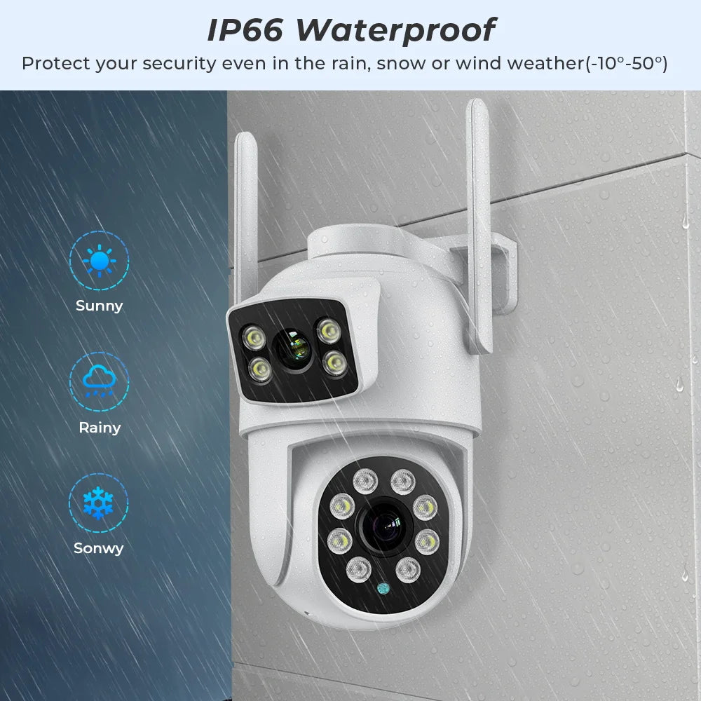 BESDER 4K 8MP Wifi Camera PTZ Outdoor Dual Screen Human Detection Dual Lenses 10MP Security Protection IP Camera Audio O-Kam Pro