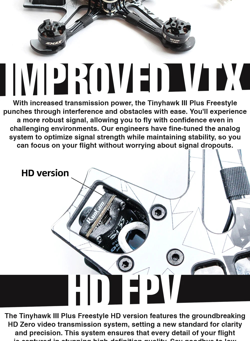 Emax Tinyhawk III Plus FPV Racing Drone - HD Zero & Analog Options Tidesmit