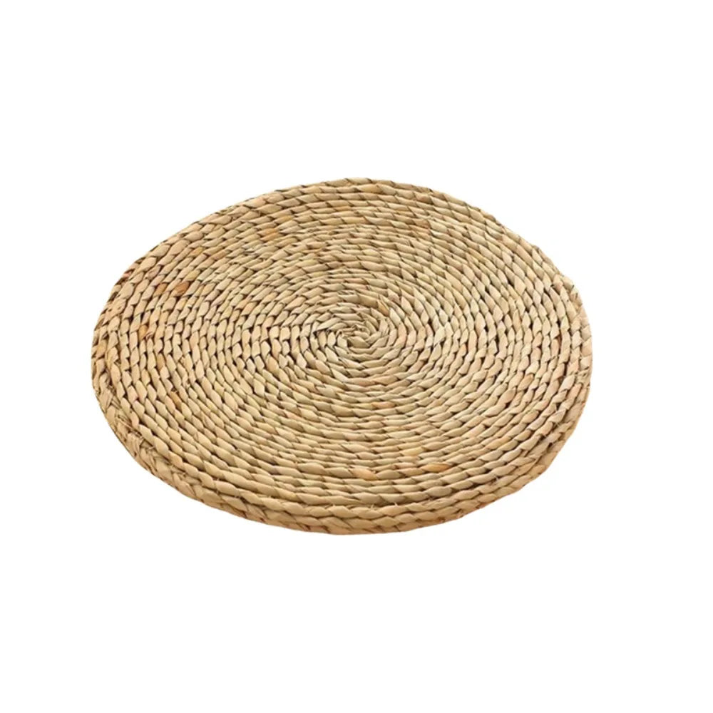 Japanese-style Straw Weaving Sitting Cushion Rustic Thickened Tatami Futon Handmade Breathable Straw Braid Mat Meditation