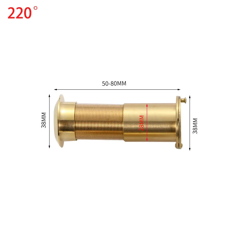 Brass Door Peephole Viewers for Home Security 14-26mm Diameter 35-80mm Thickness Gate Hardware