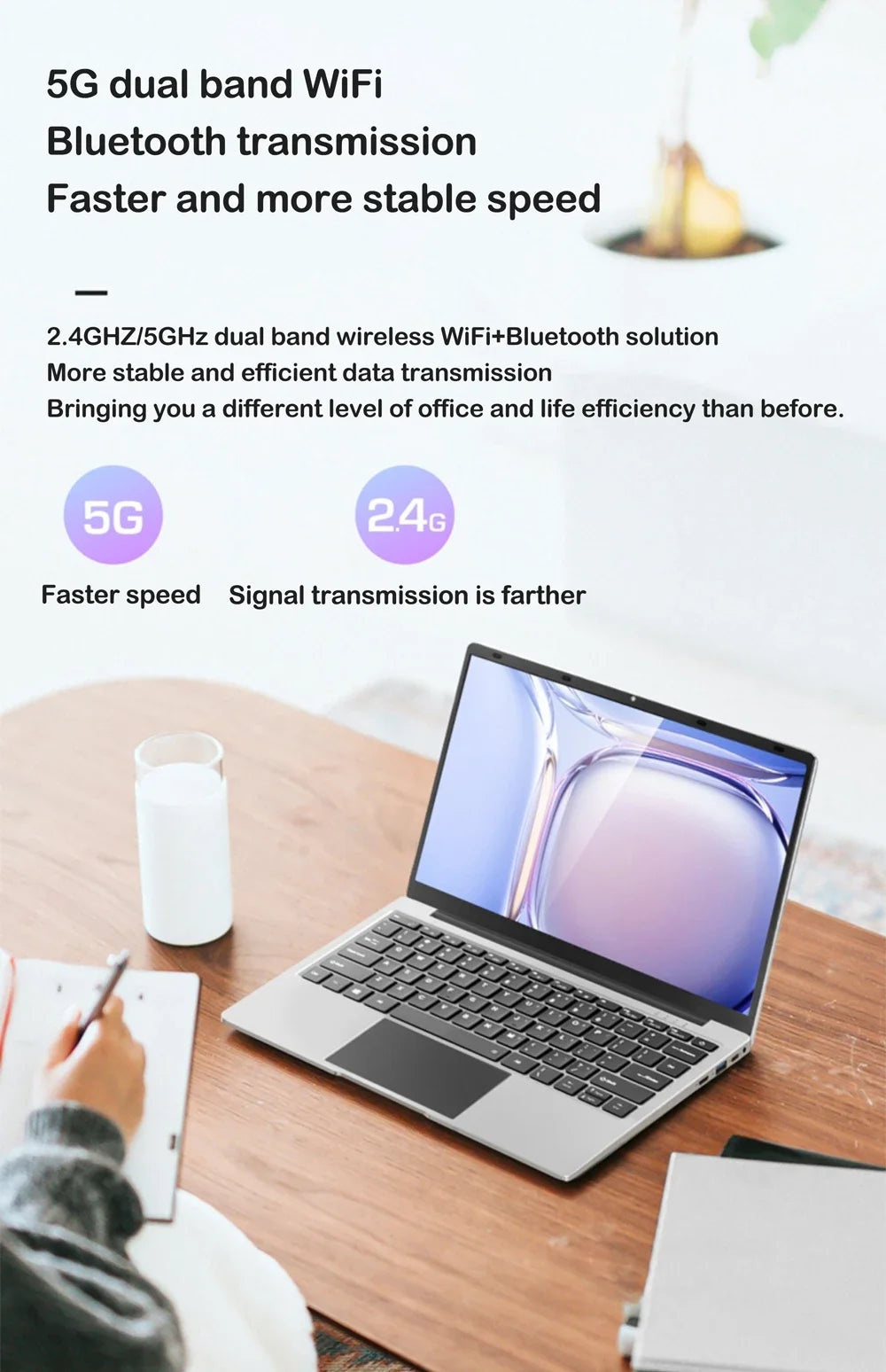 Chic 14.1 Inch Laptop Intel 4405U,120Hz FHD IPS Screen,32GB RAM 2TB SSD,5000mAh Battery Backlit Keyboard
