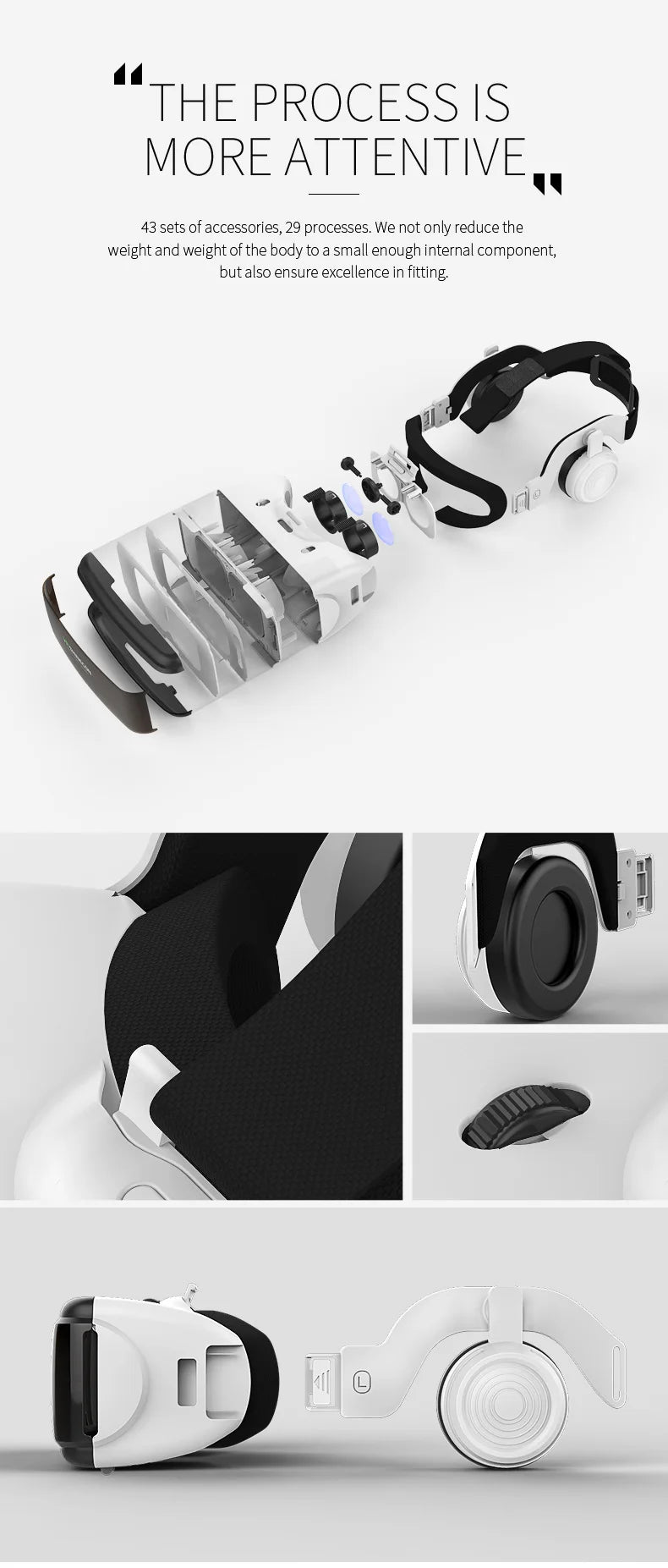 VR Headset for Smartphones - Lightweight 3D Virtual Reality Glasses Tidesmit