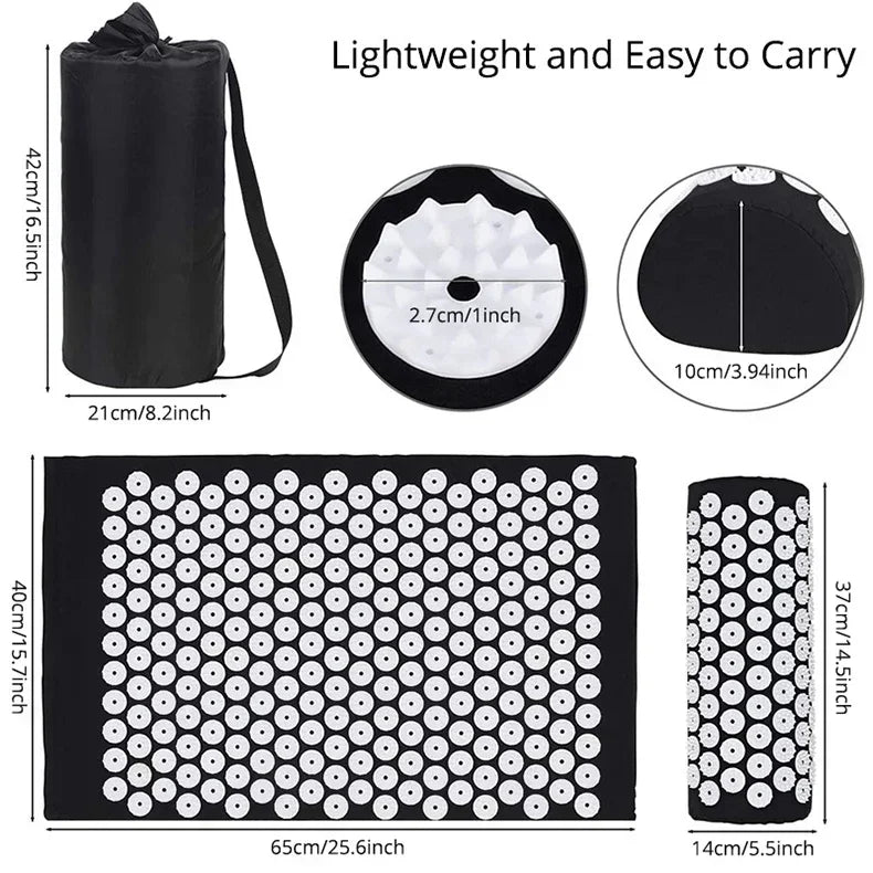 1PC/SET Massager Cushion Acupressure Mat Pillow Relieve Stress Back Pain Massage for Acupuncture Yoga Muscle Relaxation