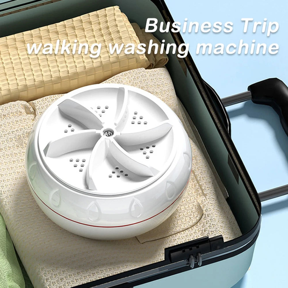 Tidesmit 60W portable ultrasonic turbo washing machine cleaning baby clothes and socks on a business trip