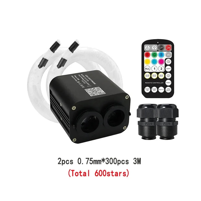 Tidesmit RGB Car Roof Star Light Kit with App Control Fiber Optic System 2pcs 0.75 300pcs 3M Tidesmit