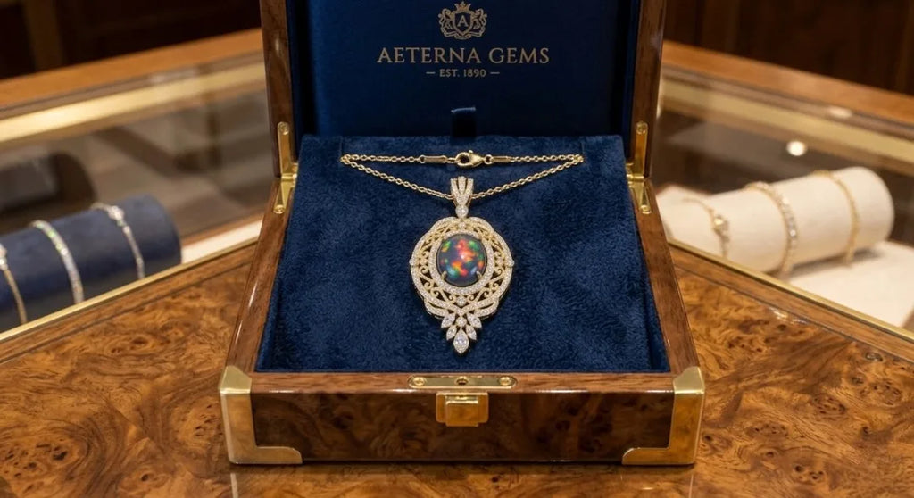 Christian European Style Flower Shape Dainty Pendant Necklace 18k Gold Plated Natural Black Opal Bridal 925 Sterling Silver