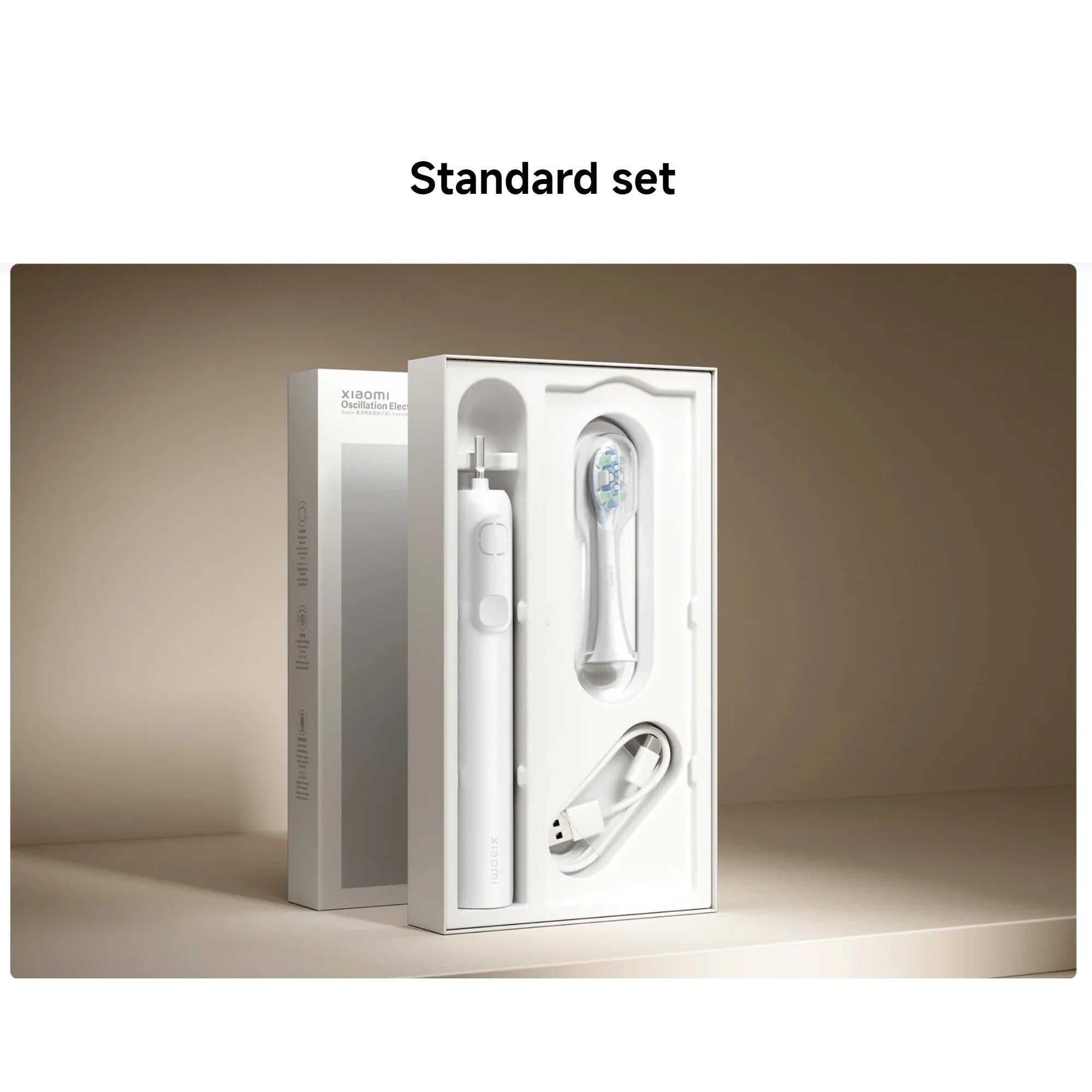 Xiaomi Oscillation Electric Toothbrush EU, Sonic Vibration Motor 2 Colours Shock-absorbing Copper-free Cleaning Brush Head 180-day Battery Life