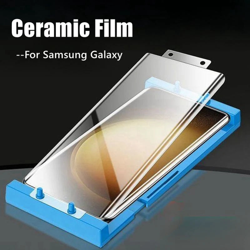 1-3PCS Curved Screen Protector For Samsung Galaxy S23 Ultra , S22 ultra , S21 ultra , S24 ultra Ceramic Film AE Tidesmit