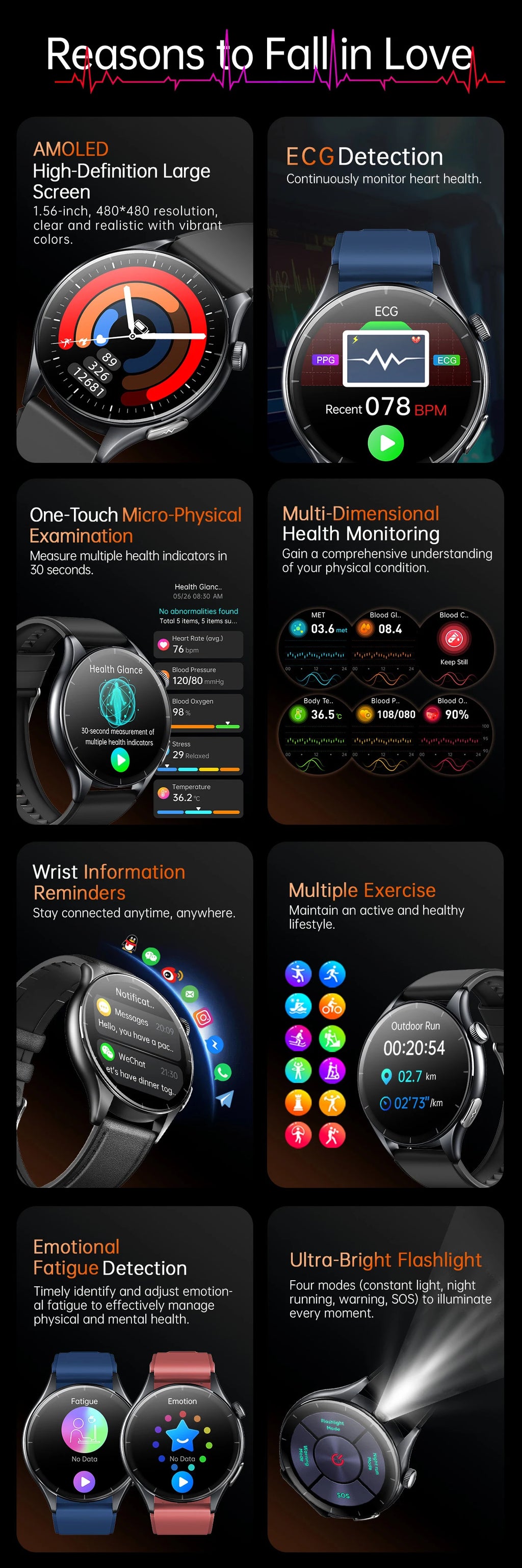 2026 New Smart Watch NFC ECG+PPG Blood oxygen Uric Acid Blood Pressure Sapphire Smartwatch Men For iPhone Android