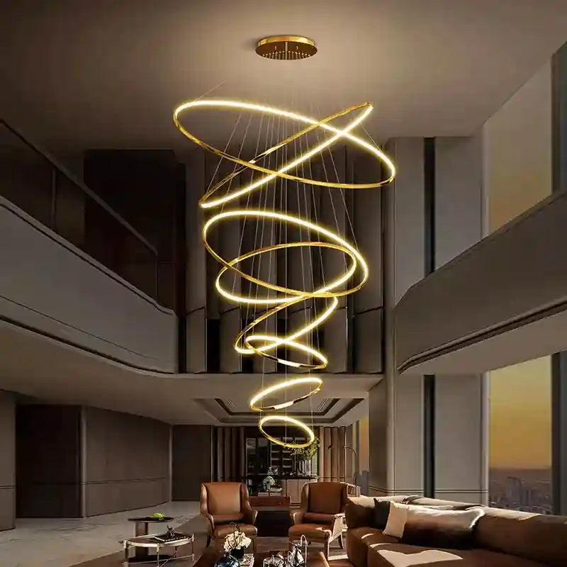Modern LED Ring Pendant Light for Dining Room | Adjustable Black Finish Tidesmit