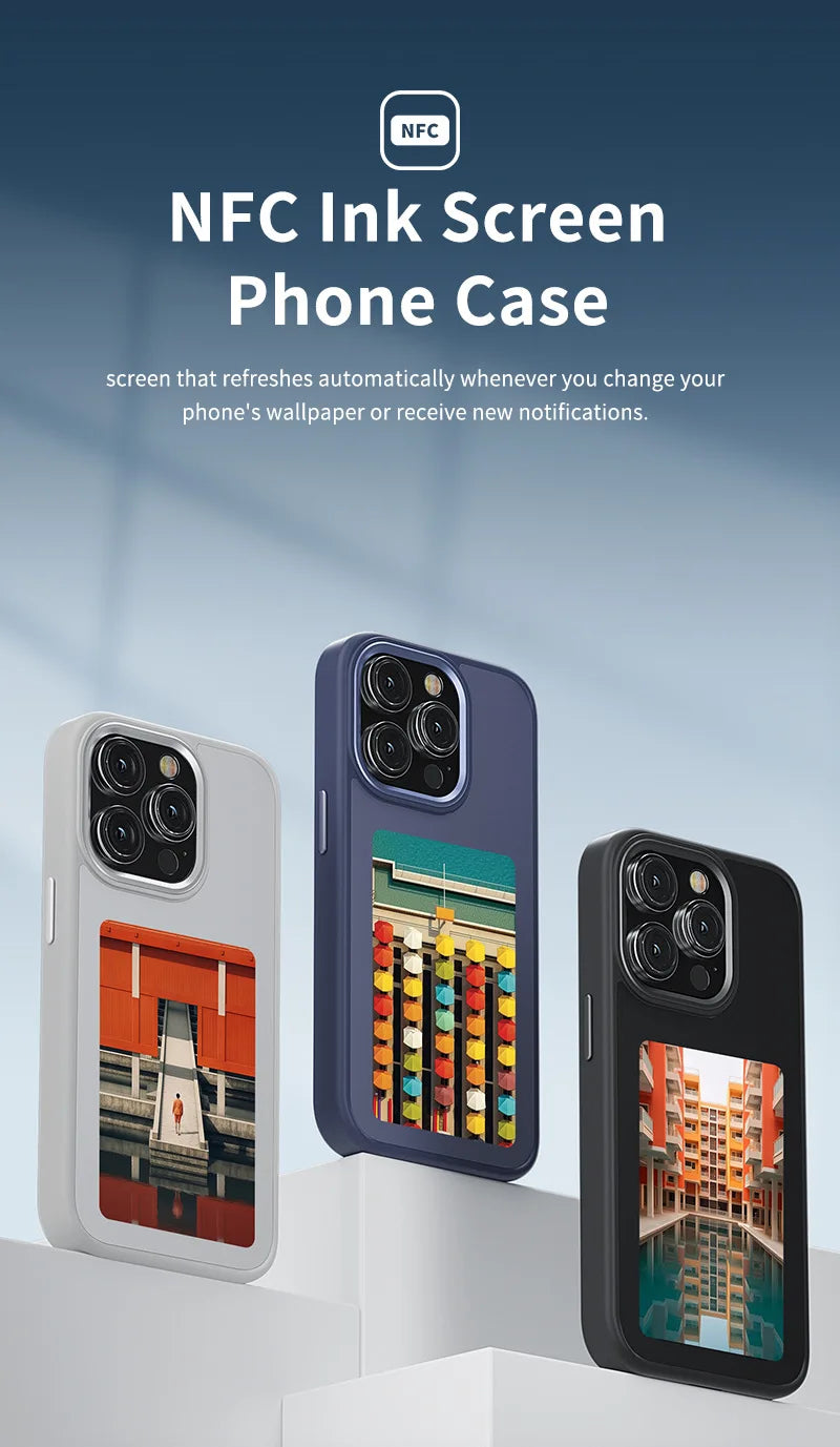 NFC E-Ink Phone Case for iPhone - Custom DIY Display & Slim Fit Cover Tidesmit