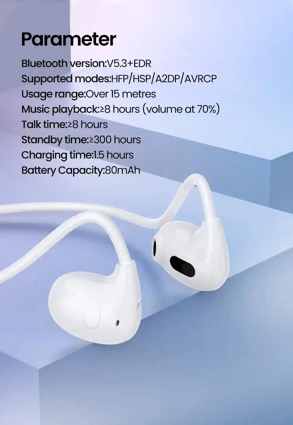 Wireless Sport Headphones: Air Conduction Earbuds for Active Training Tidesmit