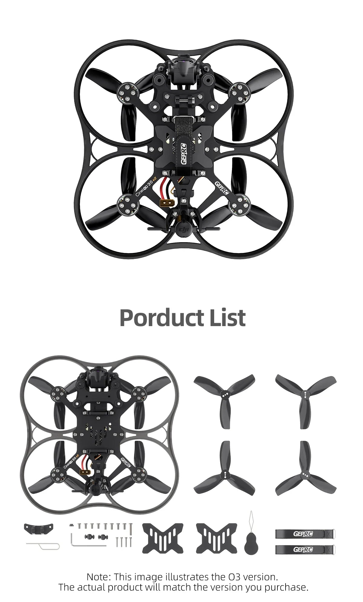 GEPRC Cinelog30 V2 FPV Drone: 45A AIO FC Analog System Tidesmit