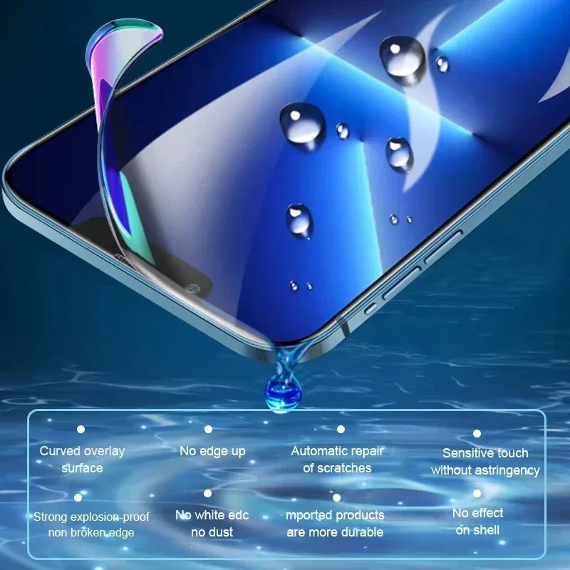 iPhone Screen Protector Hydrogel Film 3 Pack - Case Friendly Protection Tidesmit