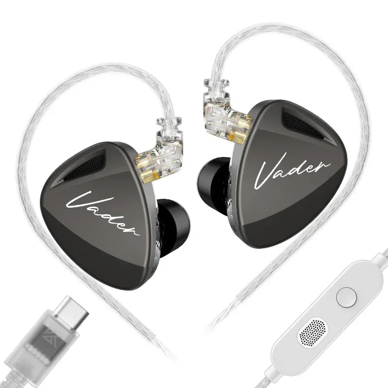 KZ Vader In-Ear Monitor | Adjustable Tuning HiFi Audio | Tidesmit Vader typec Mic High Tidesmit