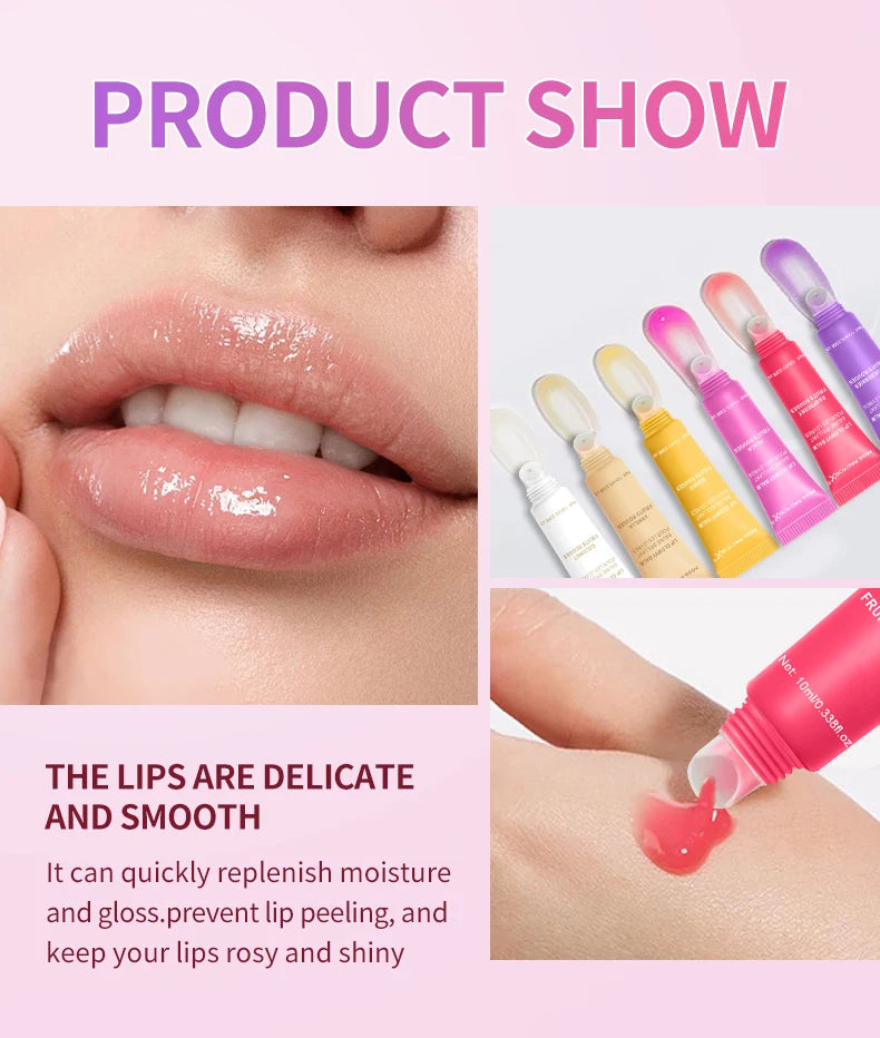 Fruit Flavored Lip Oil Set – 6-Piece Hydrating Lip Care Treatment Lip Care Tidesmit