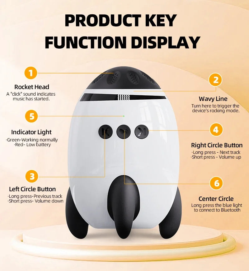 Portable Baby Sound Machine Baby Soothing Natural Sounds Bluetooth White Noise Lightweight Portable Baby Calming Device