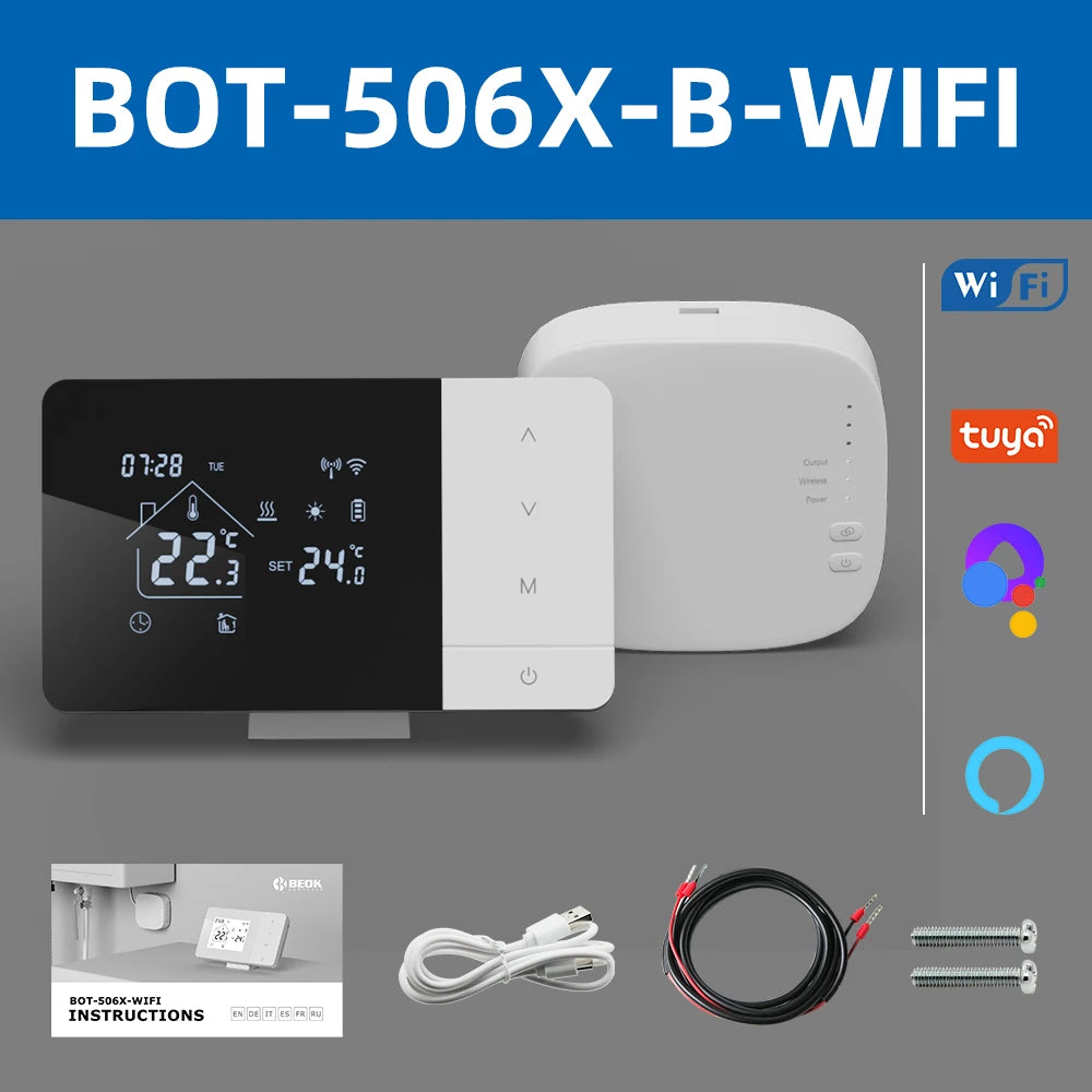 Wireless WiFi Thermostat for Gas Boiler for Water Floor Heating Smart Tuya Temperature Controller Alexa Google Home