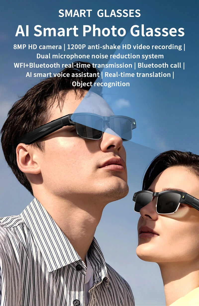 AI Smart Glasses with Bluetooth Audio & Translation | Tidesmit Tidesmit