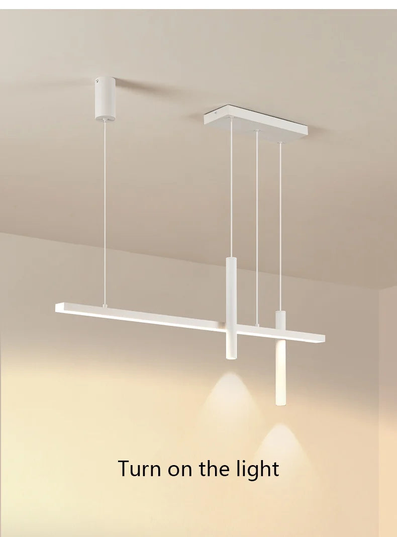 Linear LED Chandelier for Dining Room - Modern Dimmable Pendant Light Tidesmit