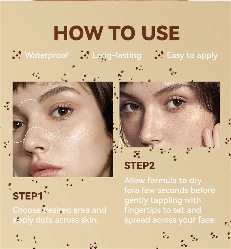 Tidesmit waterproof fake freckles pen for natural dot spot makeup on all skin tones detail view