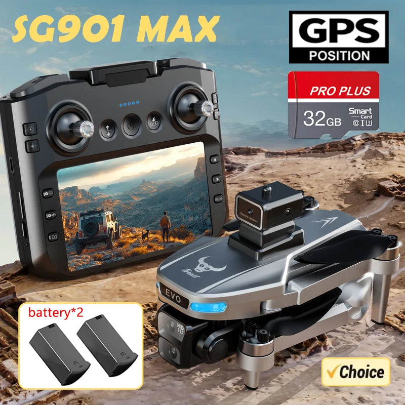 4K GPS Drone with HD Camera - Foldable Obstacle Avoidance Tech SG901MAX-2B-32G Tidesmit
