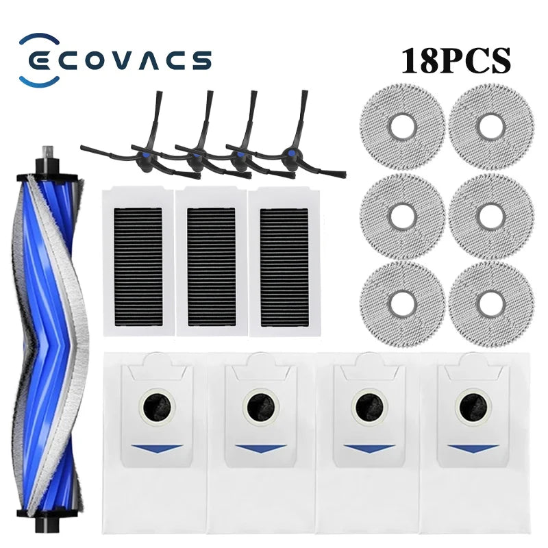 Ecovacs X5 OMNI replacement filter kit, 18 pcs with mesh discs and rectangular filters