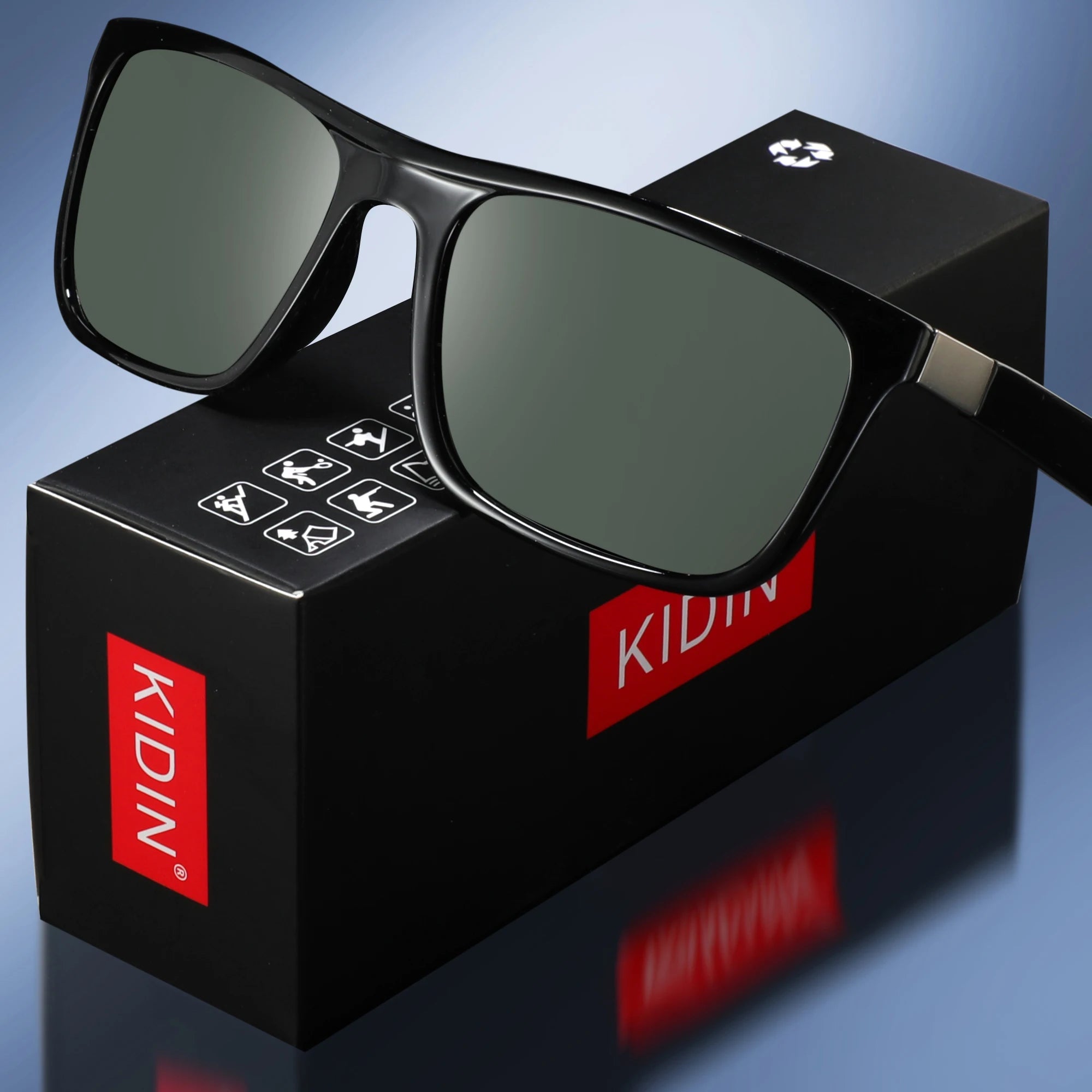 Polarized Square Sunglasses - Retro UV400 Driving Eyewear for Clarity green Tidesmit
