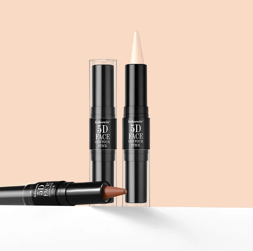 Tidesmit dual-ended contour stick and highlighter for V-face sculpting and defined nose bridge makeup detail view