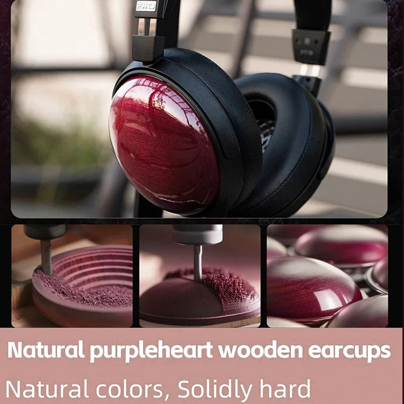 FiiO FT13 Closed-Back Audiophile Headphones in Purpleheart Wood Tidesmit