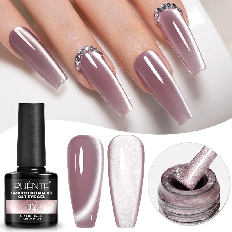 Cat Eye Magnetic Gel Polish 7.5ml - Professional Long-Lasting Nail Art Permanent Makeup Machines Smooth ceramic cat 2