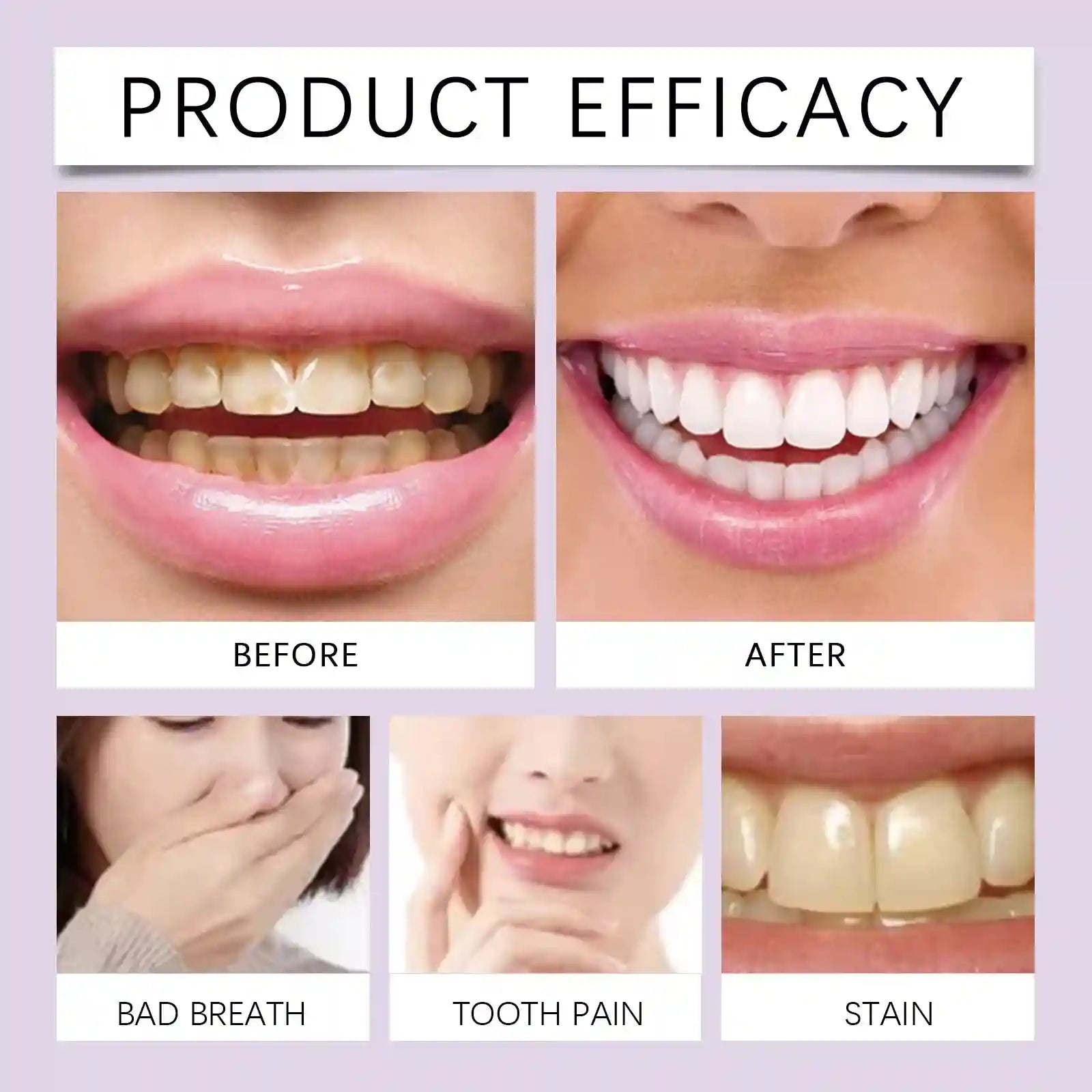 Tidesmit purple teeth whitening powder for plaque removal and stain restoration for fresh breath