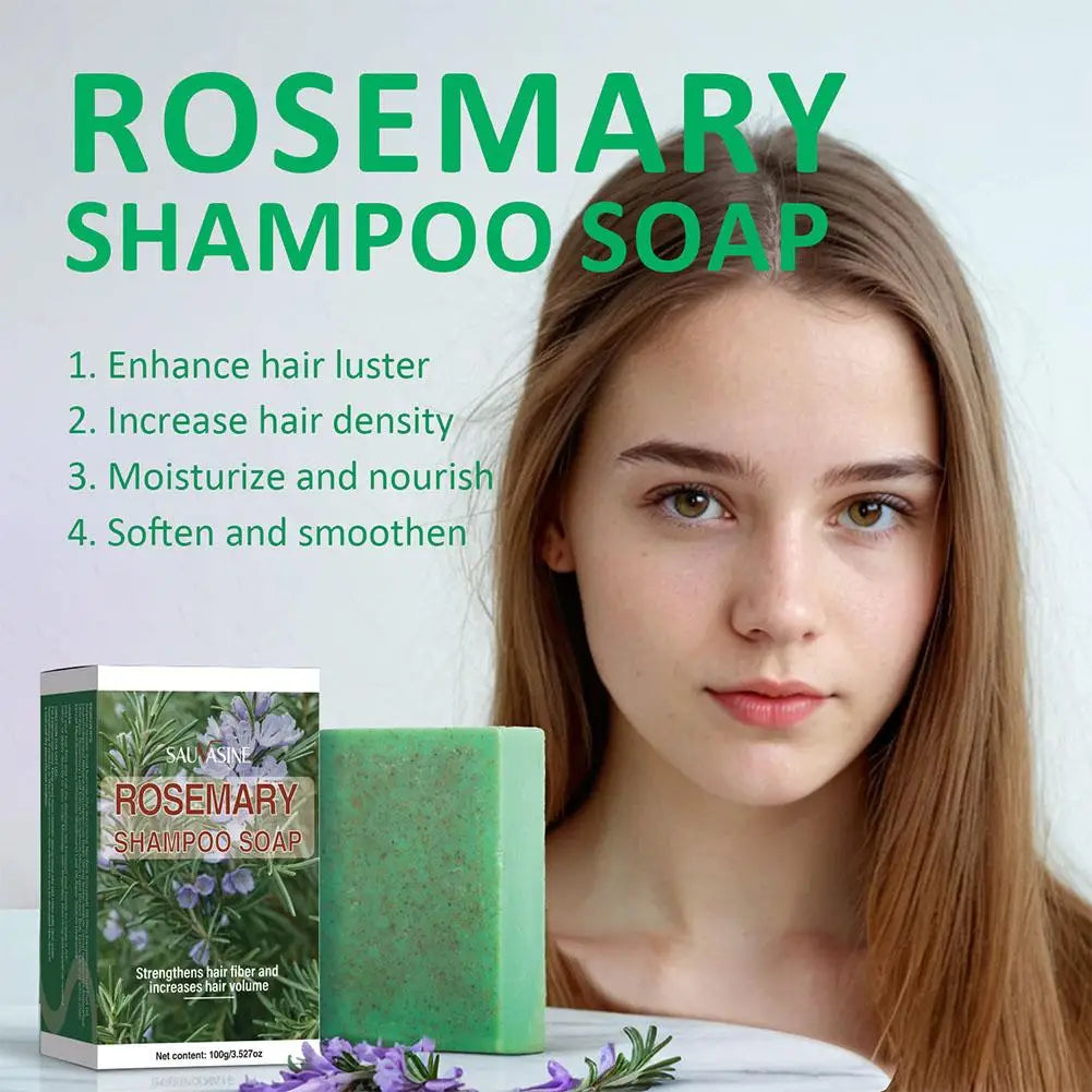 Rosemary Shampoo Bar For Hair Growth Anti Hair Loss Biotin Volumizing Hair Soap Strengthening Thickening Scalp Treatment 100g