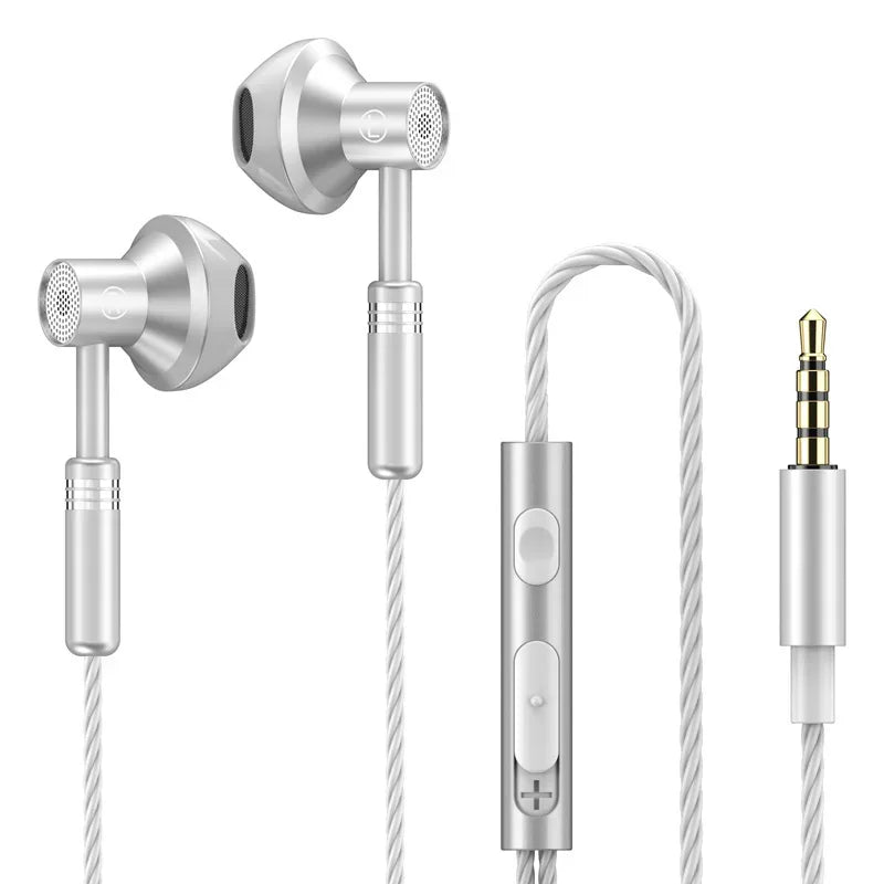 Wired Earbuds HiFi Stereo Bass with Mic Tidesmit 3.5mm or Type C White 3.5mm Tidesmit