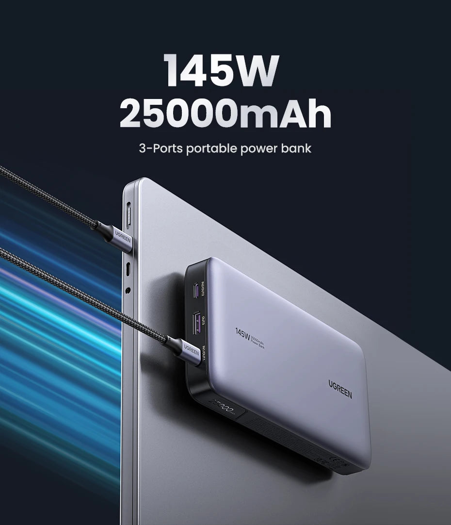 140W Portable Charger: 25000mAh PD 3.1 High Capacity Power Bank Tidesmit