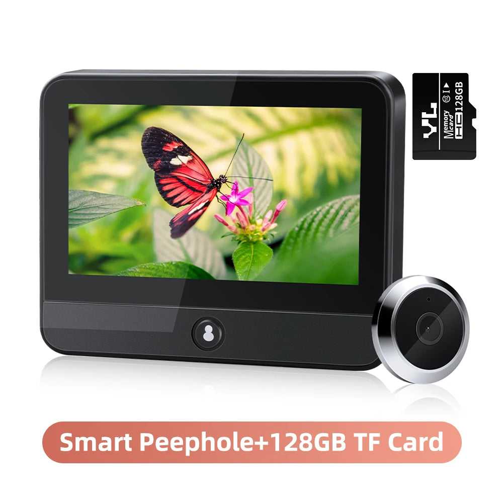 Wsdcam Wifi Doorbell 120 Degree Wide Angle Peephole Doorbell 1080P Digital Doorbell Viewer Motion Detection