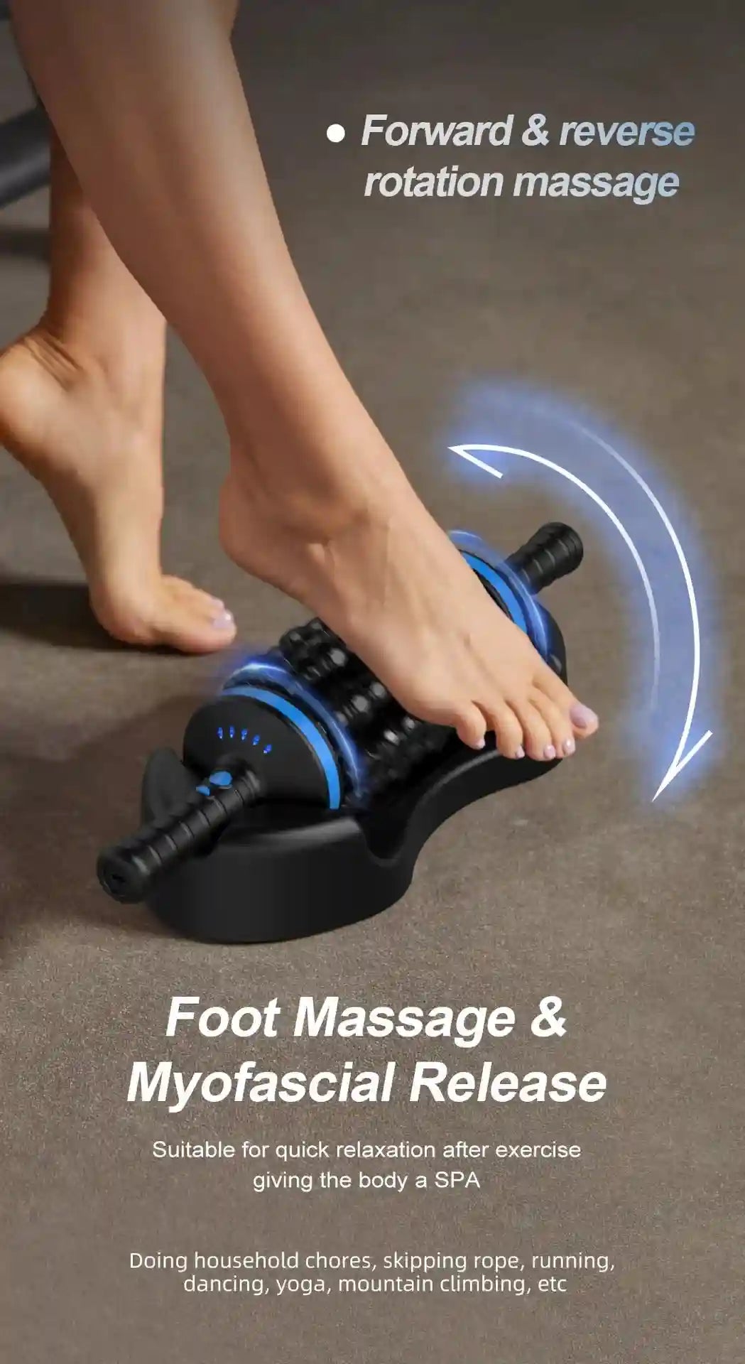 Tidesmit Electric Massage Roller | Deep Tissue Muscle Recovery | Black Massage Roller Tidesmit